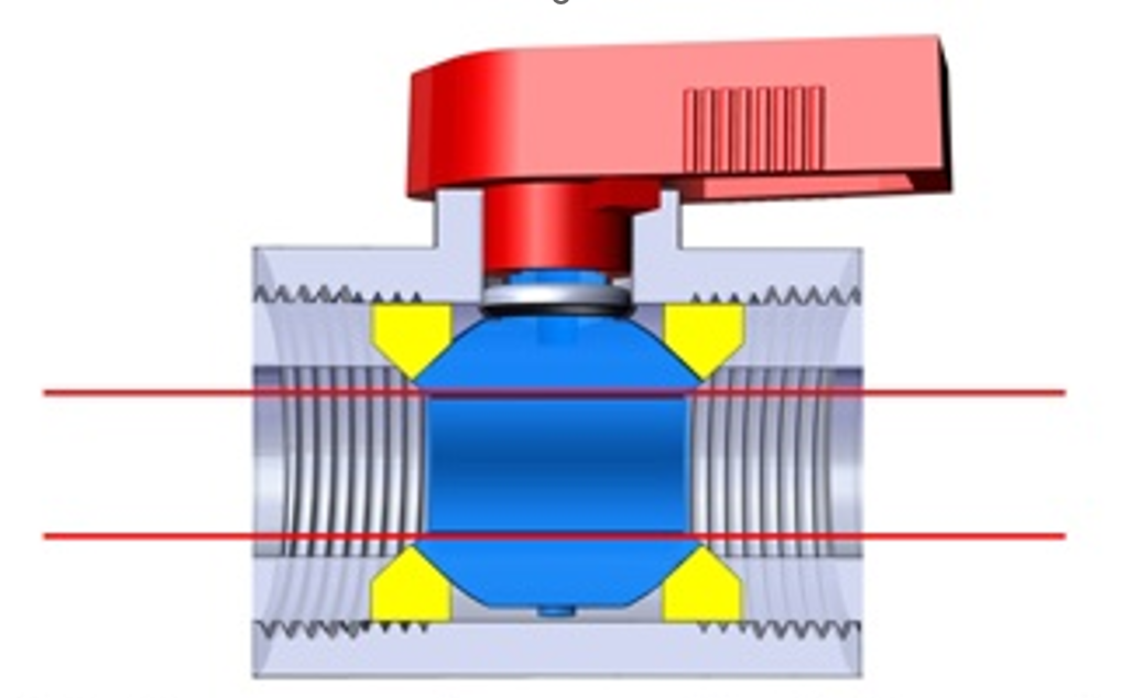 Standard port drawing in a valve